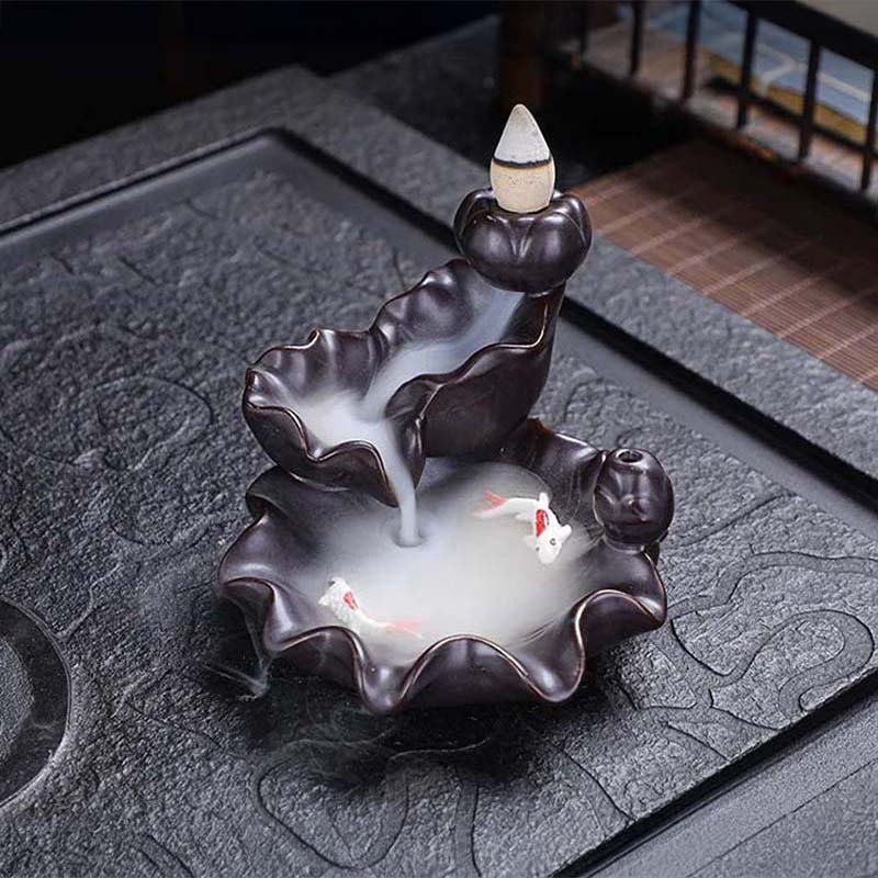 Ceramic Double Fish Backflow Censer
