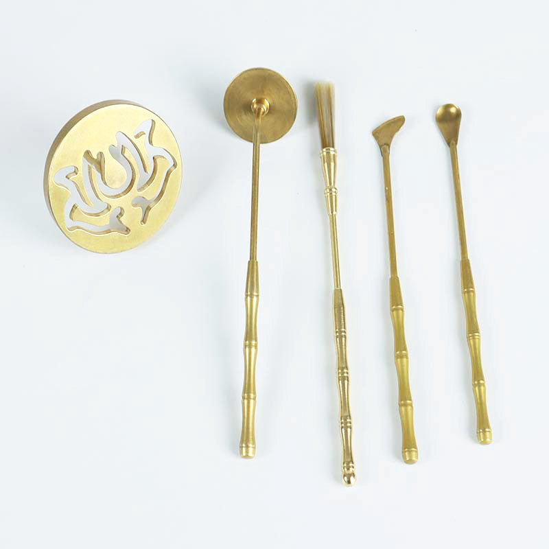 Brass Incense Making Kit, DIY Chinese Incense Ceremony Set, Traditional Aromatherapy Tools