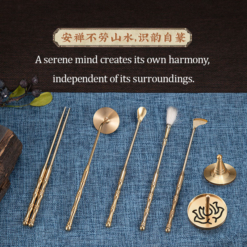 Brass Incense Making Kit, DIY Chinese Incense Ceremony Set, Traditional Aromatherapy Tools